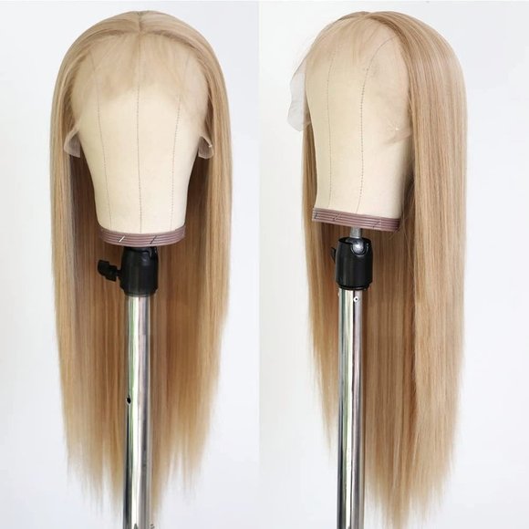 Straight Honey Blonde Middle Part Lace Wig - Picture 1 of 4